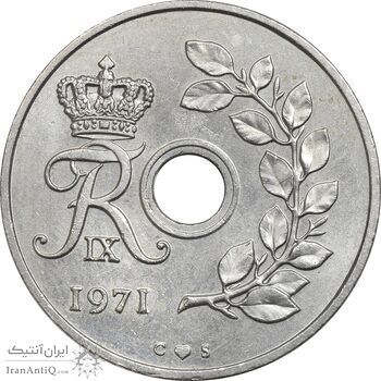 سکه 25 اوره 1971 فردریک نهم - MS62 - دانمارک