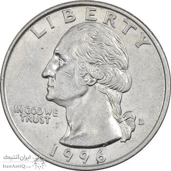 سکه کوارتر دلار 1996 واشنگتن - EF45 - آمریکا
