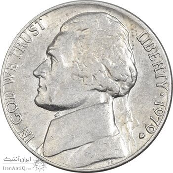 سکه 5 سنت 1977D جفرسون - EF45 - آمریکا