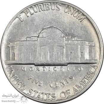 سکه 5 سنت 1977D جفرسون - EF45 - آمریکا