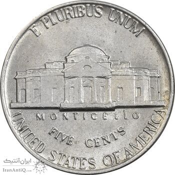 سکه 5 سنت 1980D جفرسون - AU58 - آمریکا