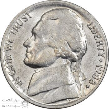 سکه 5 سنت 1988P جفرسون - AU58 - آمریکا