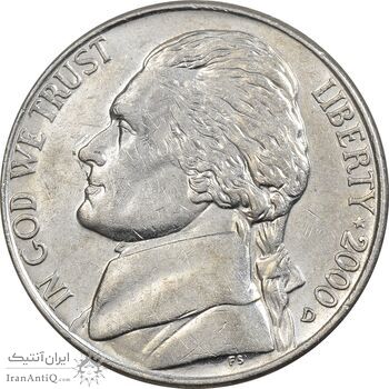 سکه 5 سنت 2000D جفرسون - AU55 - آمریکا