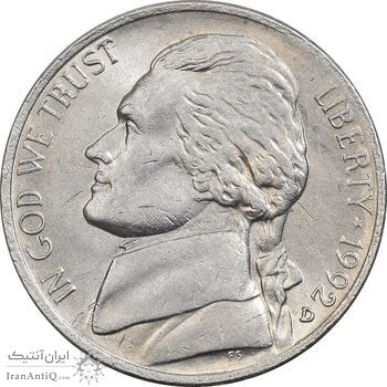 سکه 5 سنت 1992D جفرسون - MS61 - آمریکا