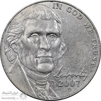 سکه 5 سنت 2007D جفرسون - AU58 - آمریکا