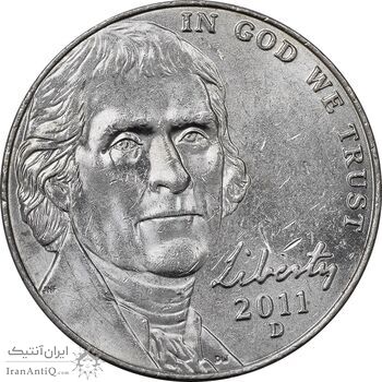 سکه 5 سنت 2011D جفرسون - MS61 - آمریکا