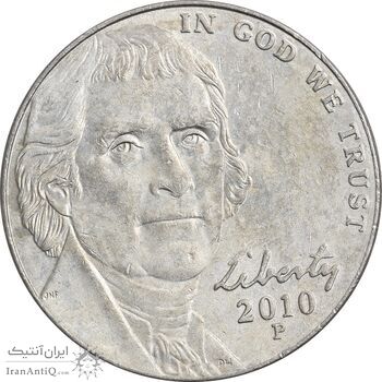 سکه 5 سنت 2010P جفرسون - EF45 - آمریکا