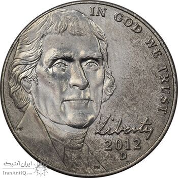 سکه 5 سنت 2012D جفرسون - MS61 - آمریکا