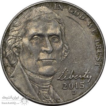 سکه 5 سنت 2015D جفرسون - AU58 - آمریکا