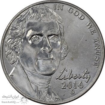 سکه 5 سنت 2016D جفرسون - MS62 - آمریکا سکه 5 سنت 2016D جفرسون - MS62 - آمریکا
