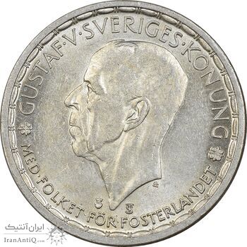 سکه 2 کرون 1950 گوستاو پنجم - MS61 - سوئد