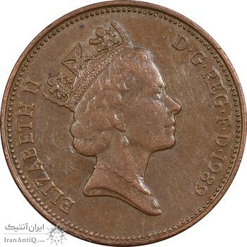 سکه 2 پنس 1989 الیزابت دوم - AU50 - انگلستان