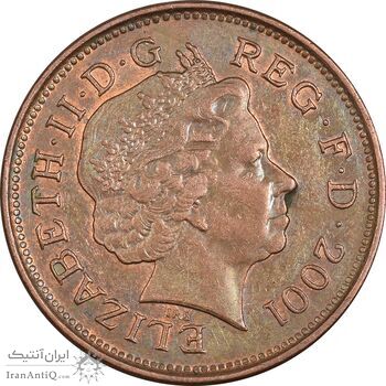 سکه 2 پنس 2001 الیزابت دوم - EF45 - انگلستان