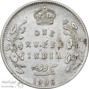 سکه 1 روپیه 1906 ادوارد هفتم - VF35 - هند