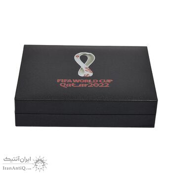 مدال یادبود حضور ایران در جام جهانی فوتبال 2022 (با جعبه و شناسنامه) - UNC - جمهوری اسلامی