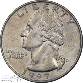 سکه کوارتر دلار 1997D واشنگتن - VF35 - آمریکا