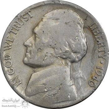 سکه 5 سنت 1940 جفرسون - VF35 - آمریکا