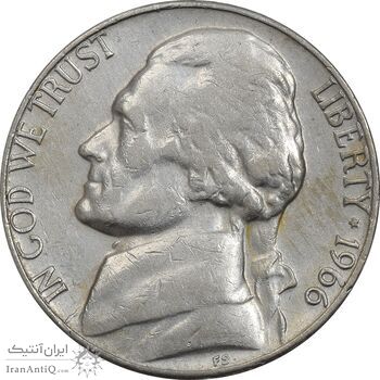 سکه 5 سنت 1966 جفرسون - EF45 - آمریکا