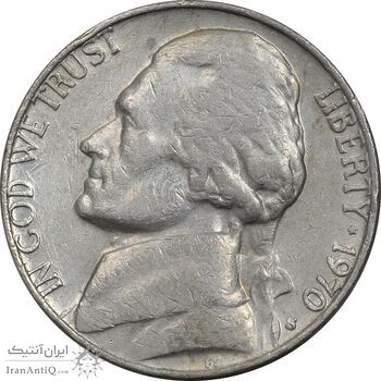 سکه 5 سنت 1970S جفرسون - EF45 - آمریکا