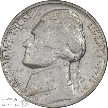 سکه 5 سنت 1971D جفرسون - VF30 - آمریکا