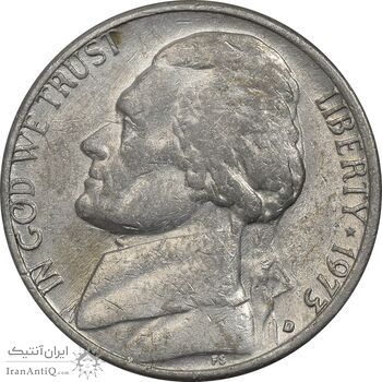 سکه 5 سنت 1973D جفرسون - VF35 - آمریکا