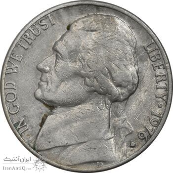 سکه 5 سنت 1976D جفرسون - VF30 - آمریکا