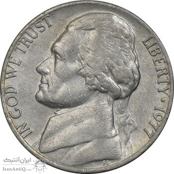 سکه 5 سنت 1977 جفرسون - EF45 - آمریکا