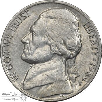 سکه 5 سنت 1984P جفرسون - EF40 - آمریکا