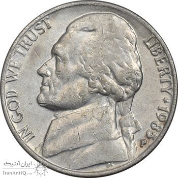 سکه 5 سنت 1985P جفرسون - AU55 - آمریکا