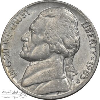 سکه 5 سنت 1985D جفرسون - AU58 - آمریکا