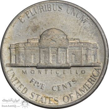 سکه 5 سنت 1990P جفرسون - EF40 - آمریکا