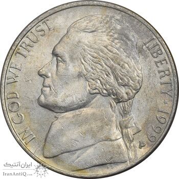 سکه 5 سنت 1999P جفرسون - AU55 - آمریکا