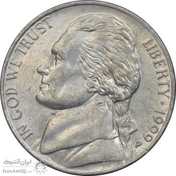 سکه 5 سنت 1999P جفرسون - AU50 - آمریکا