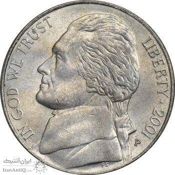 سکه 5 سنت 2001P جفرسون - MS61 - آمریکا