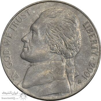 سکه 5 سنت 2001P جفرسون - EF45 - آمریکا