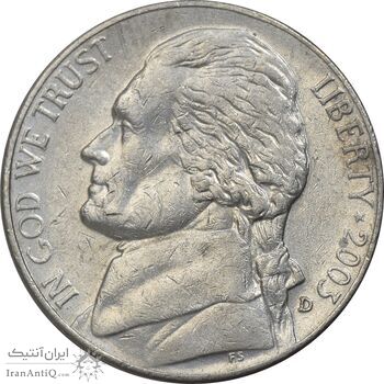 سکه 5 سنت 2003D جفرسون - VF35 - آمریکا