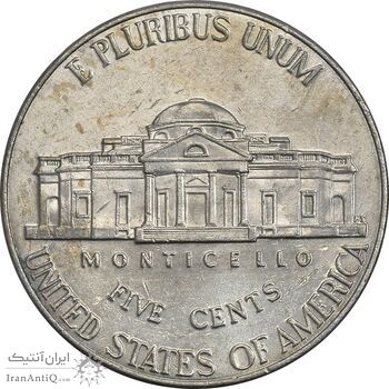 سکه 5 سنت 2019D جفرسون - AU53 - آمریکا