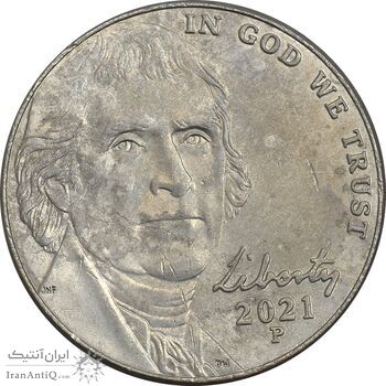 سکه 5 سنت 2021P جفرسون - EF40 - آمریکا