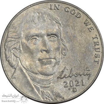 سکه 5 سنت 2021D جفرسون - AU55 - آمریکا