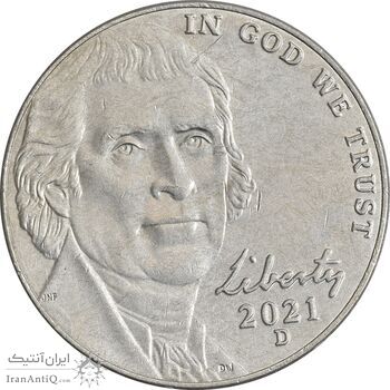 سکه 5 سنت 2021D جفرسون - EF45 - آمریکا