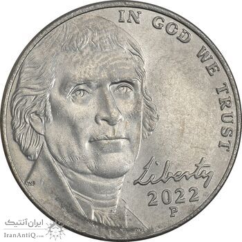 سکه 5 سنت 2022P جفرسون - AU58 - آمریکا