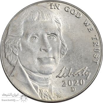 سکه 5 سنت 2020D جفرسون - AU55 - آمریکا