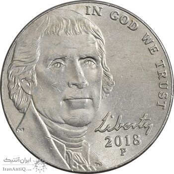 سکه 5 سنت 2018P جفرسون - MS61 - آمریکا