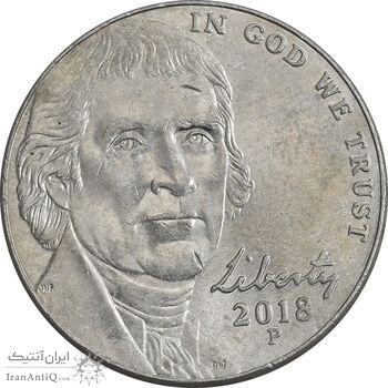 سکه 5 سنت 2018P جفرسون - EF40 - آمریکا