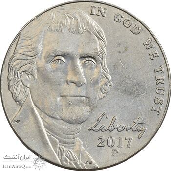 سکه 5 سنت 2017P جفرسون - AU50 - آمریکا