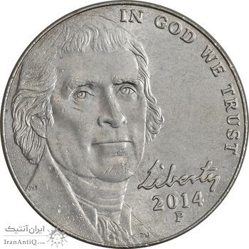 سکه 5 سنت 2014P جفرسون - AU55 - آمریکا