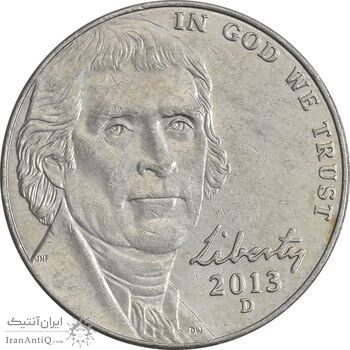 سکه 5 سنت 2013D جفرسون - EF45 - آمریکا