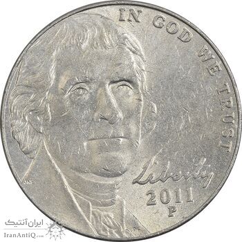 سکه 5 سنت 2011P جفرسون - AU58 - آمریکا