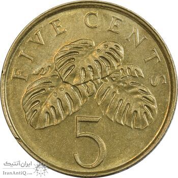 سکه 5 سنت 2001 جمهوری - AU55 - سنگاپور