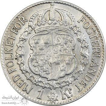 سکه 1 کرون 1940 گوستاو پنجم - EF40 - سوئد